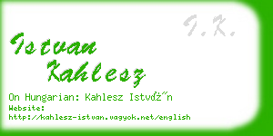 istvan kahlesz business card